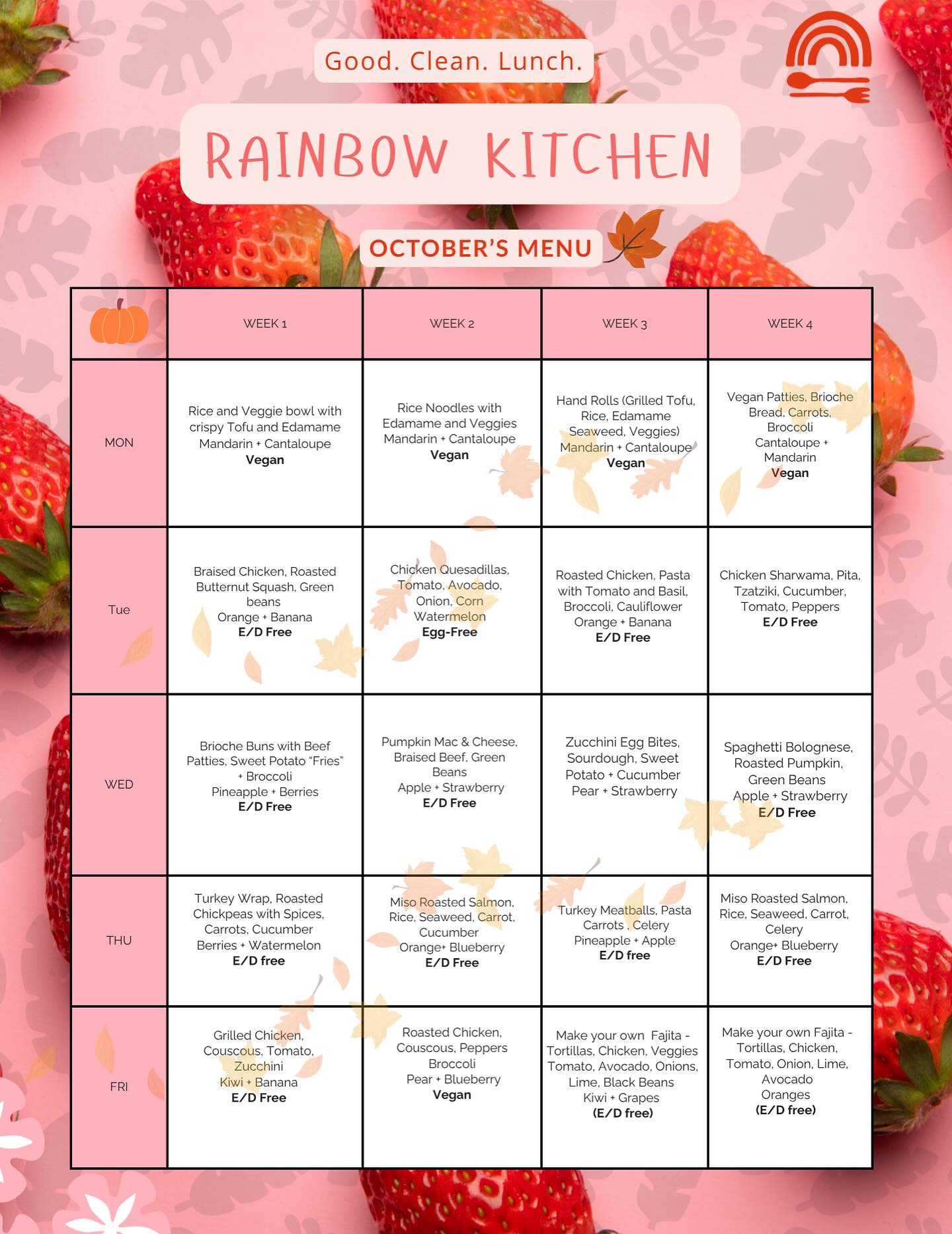 Our October menu has arrived 🍂🎃